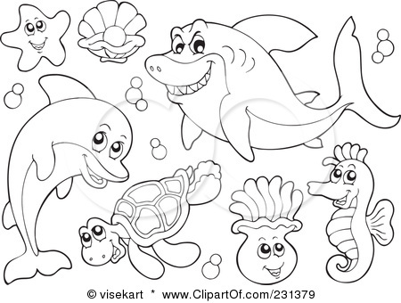 450x340 Sea Animals Printable Coloring Pages