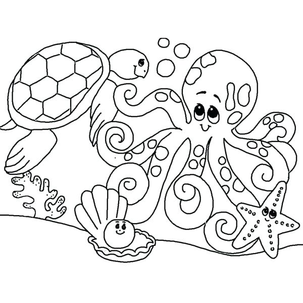 600x600 Water Animals Coloring Pages