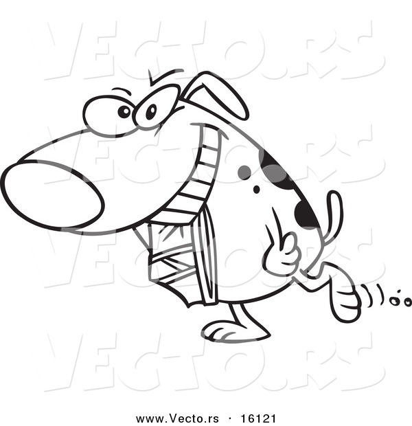 600x620 Vector Of A Cartoon Dog Carrying Underwear