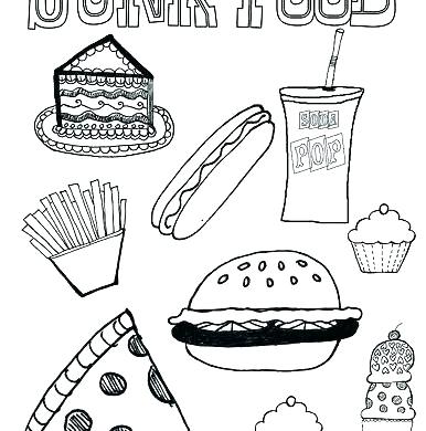 386x390 Unhealthy Food Coloring Pages