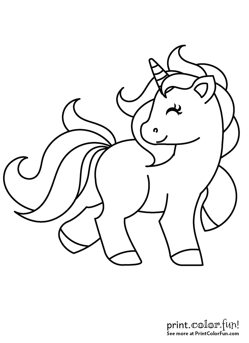 Unicorn And Rainbow Coloring Pages