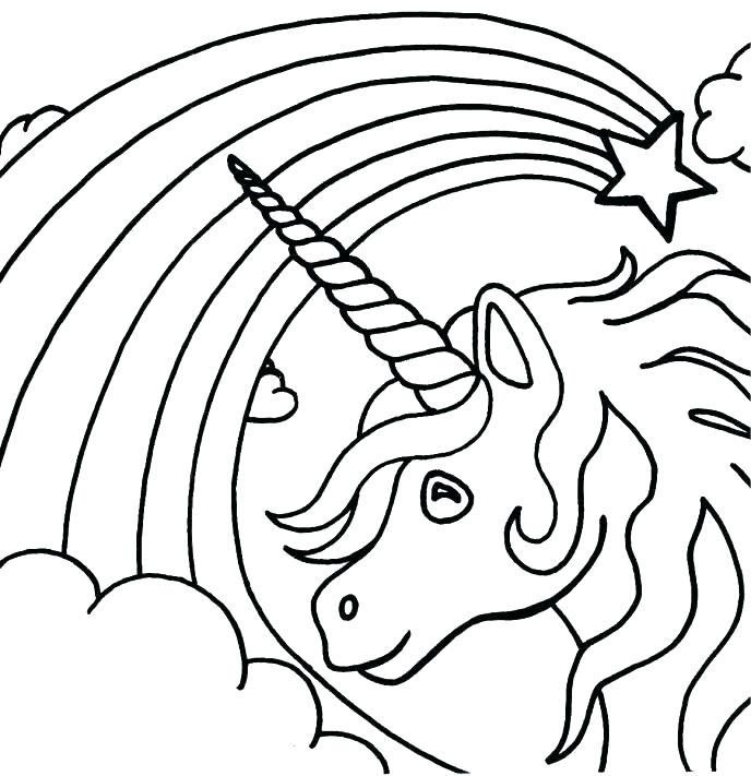 688x711 Rainbows Coloring Pages Unicorn And Rainbow Coloring Pages Unicorn