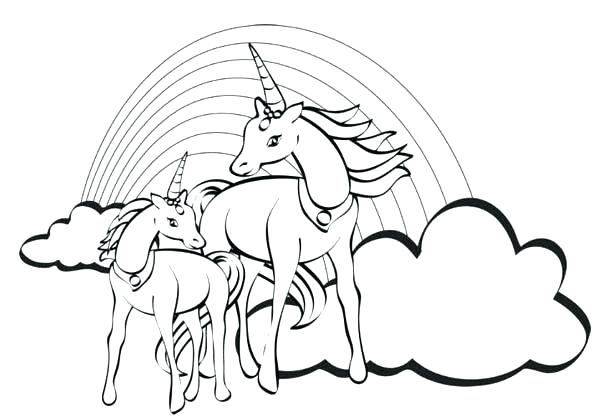 600x417 Printable Unicorn Rainbow Coloring Pages As Well As Coloring