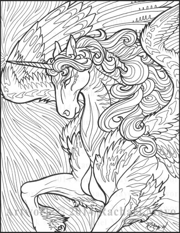 Unicorn Coloring Pages For Adults