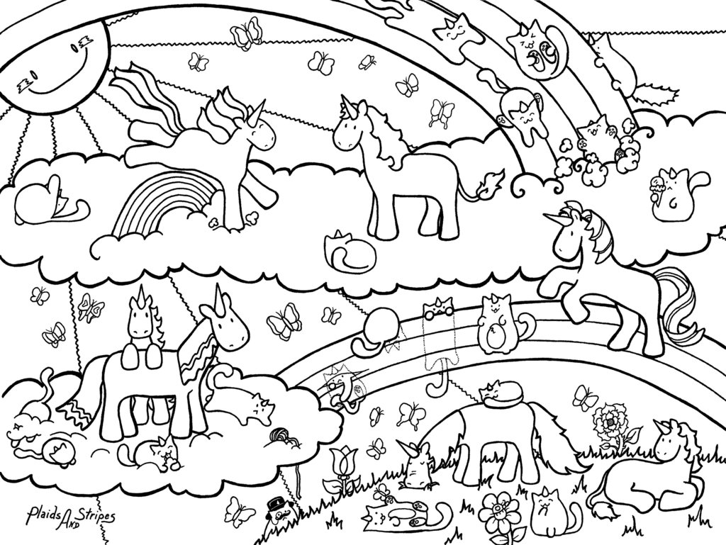 1024x769 Unicorn Coloring Pages