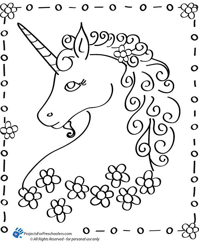 650x800 Free Printable Unicorn Coloring Page