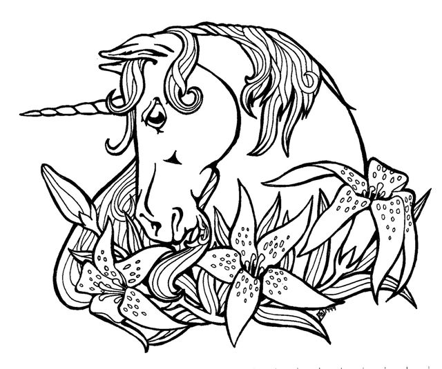Unicorn Head Coloring Pages