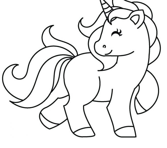 678x600 Cute Unicorn Head Coloring Pages. Cute Unicorn Drawing Clipart
