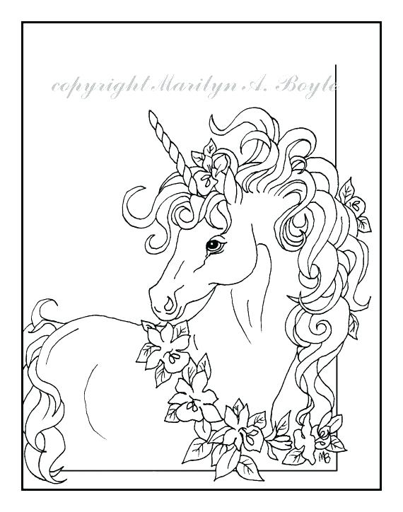 570x724 Adult Coloring Pages Online Unicorn Head Page Digital Download By