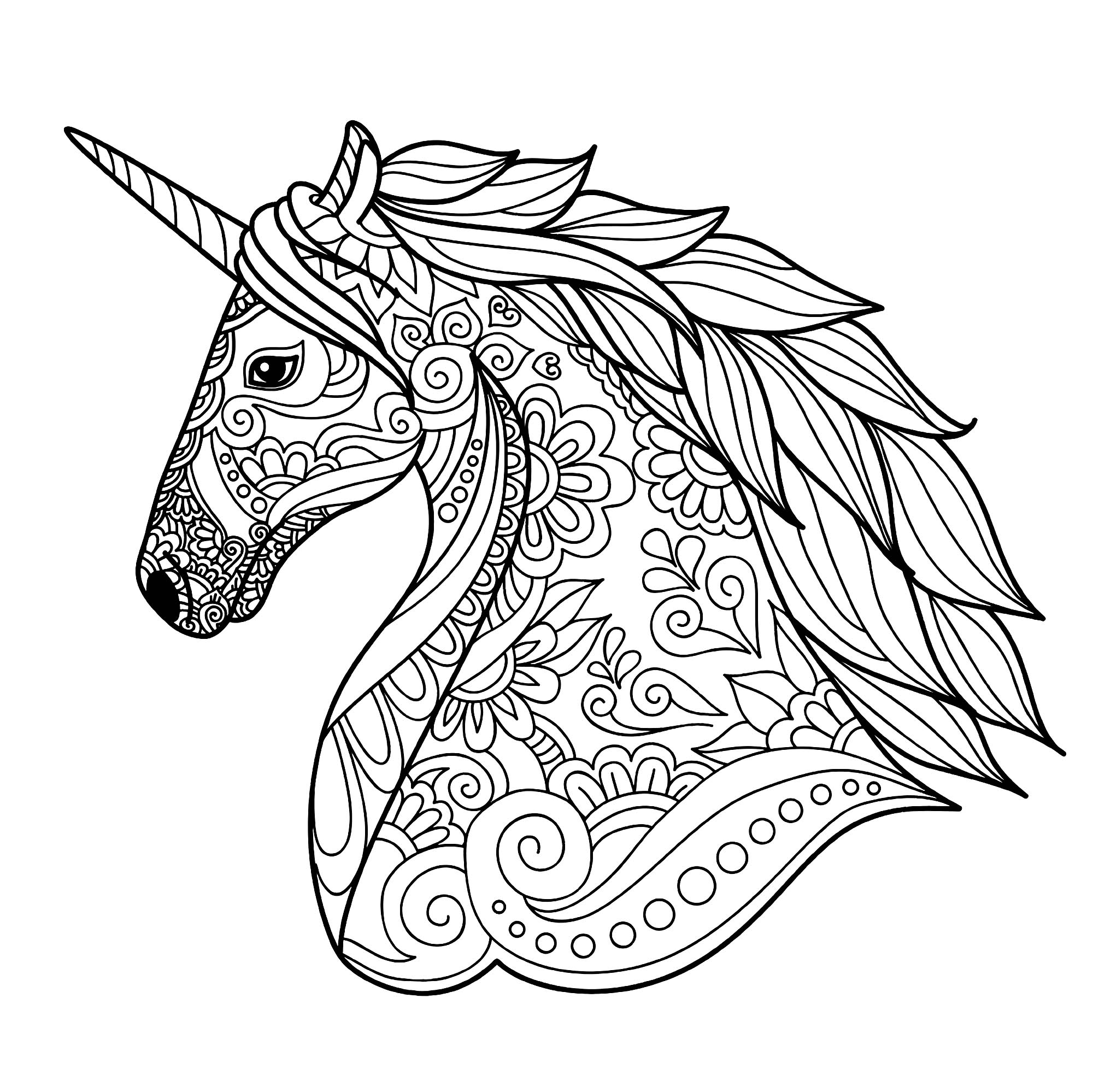 2000x1998 Unicorn Head Simple