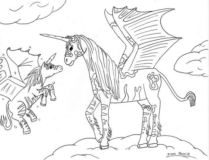 666x510 Coloring Pages Alluring Pegasus Coloring Pages 2 Of Unicorns