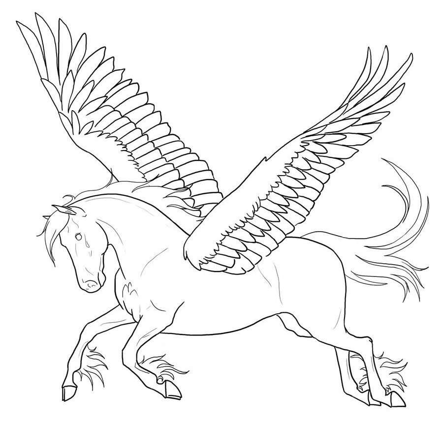 896x864 Free To Print Pegusus Coloring Pages For Kids Excellent Pegasus