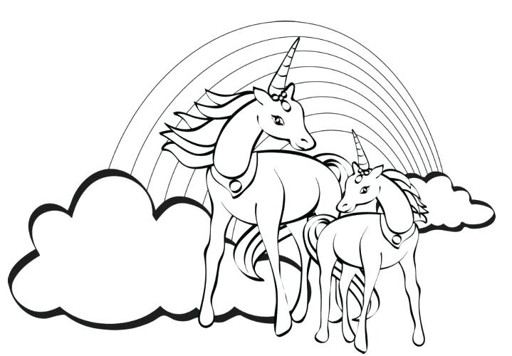 719x500 Unicorn Rainbow Coloring Pages As Well As Free Unicorn Coloring