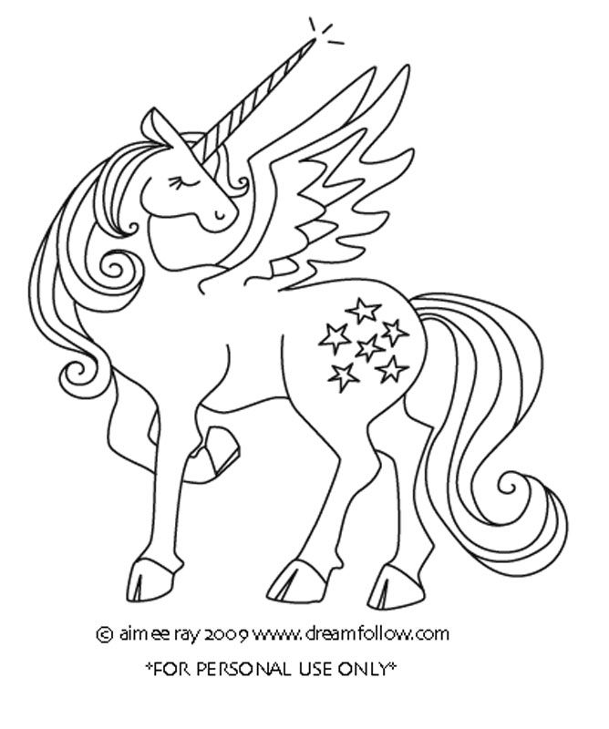 Unicorn With Wings Coloring Pages