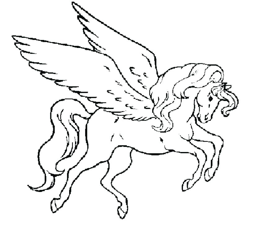 816x759 Unicorn Coloring Pages Unicorn With Wings Coloring Pages Winged