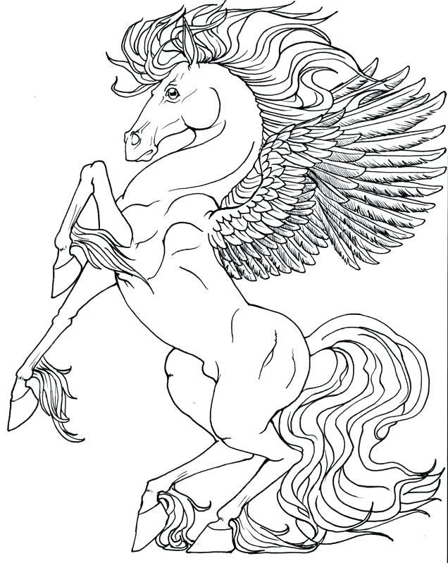 636x799 Unicorn With Wings Coloring Pages Coloring Pages 2 Marvellous