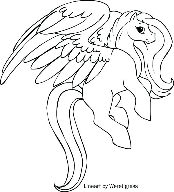 600x661 Unicorn With Wings Coloring Pages Winged Within Idea 7
