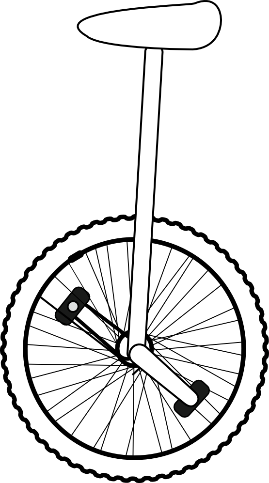 555x997 Unicycle Clipart Black And White Clipart Panda