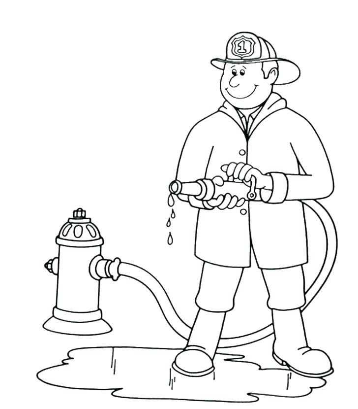 728x830 Uniform Coloring Pages Fire Fighter Coloring Page Fireman Hat