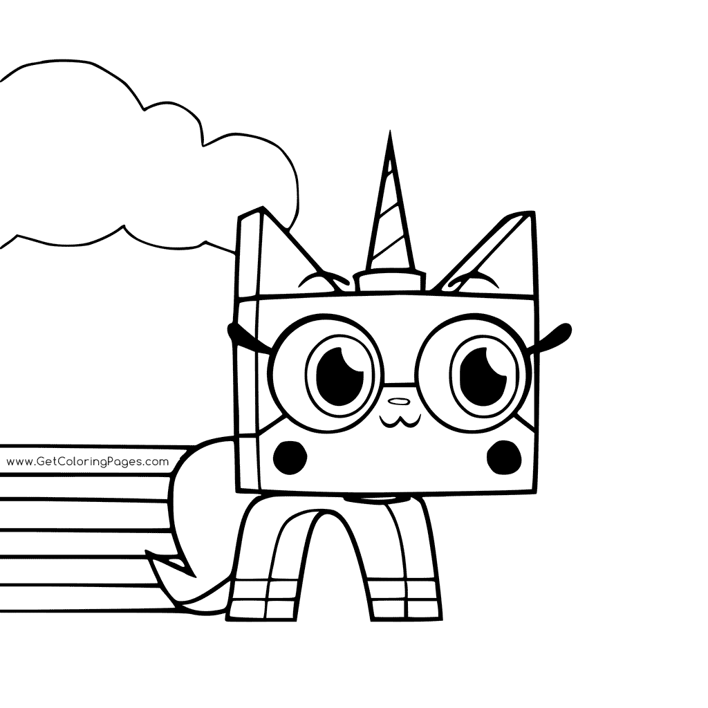 1024x1024 Unikitty With Rainbow Coloring Page