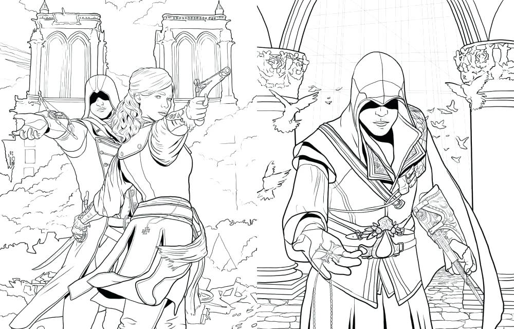 1000x640 Assassins Creed Coloring Pages Assassins Creed Colouring Pages