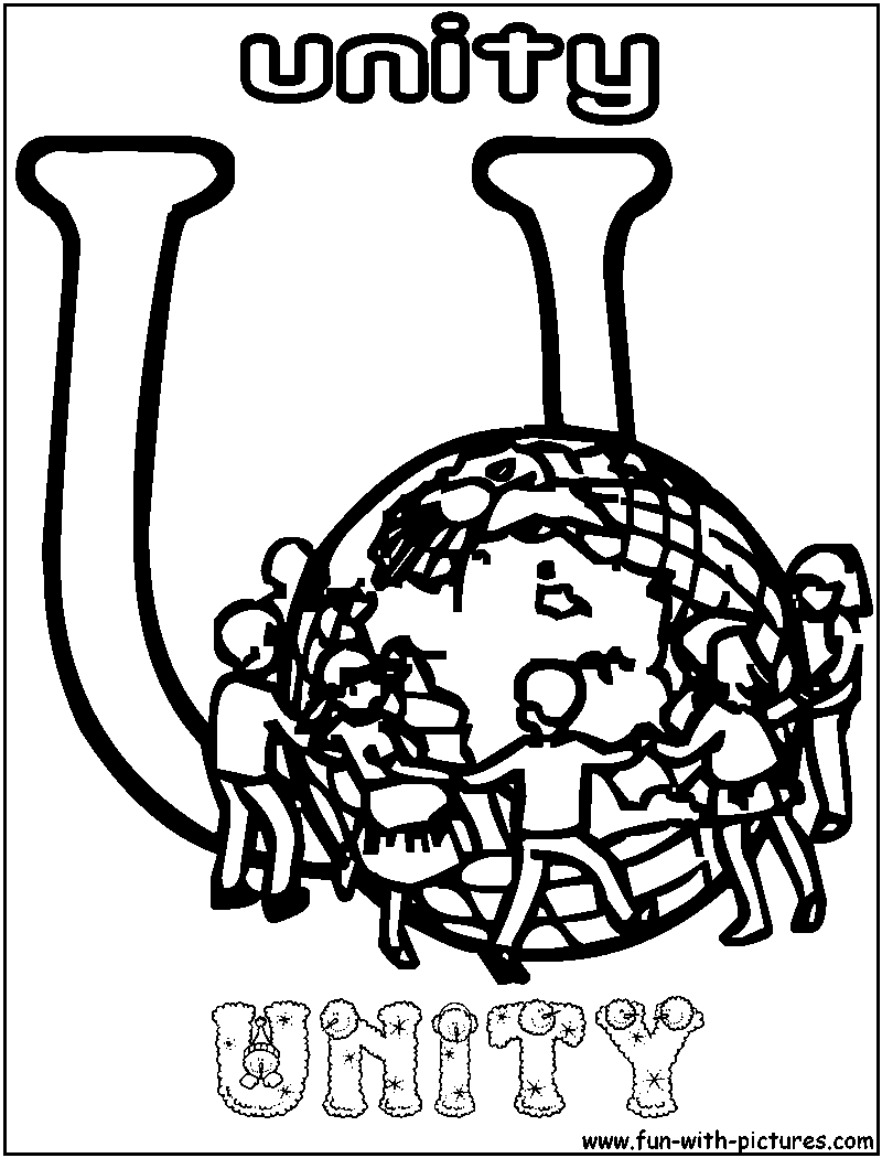 800x1050 U Unity Coloring Page