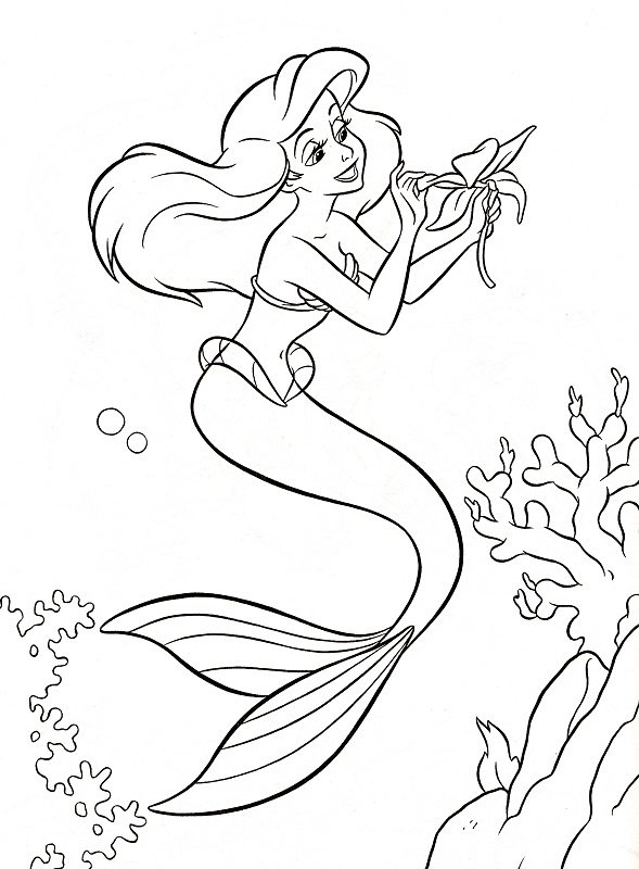 589x800 Mermaid Coloring Pages Free Ariel's Daughter Shock Coloring Page