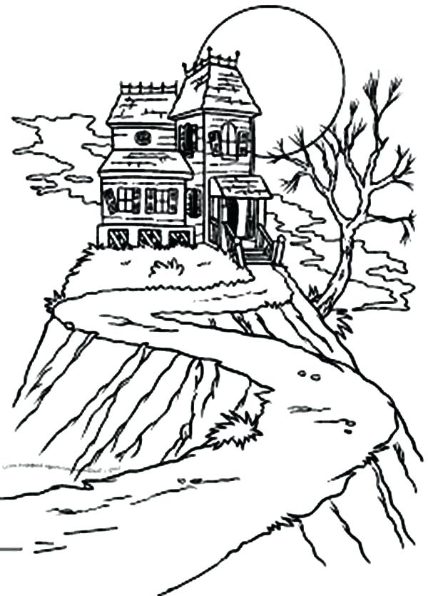 600x835 Gingerbread House Coloring Pages Pdf Happy Haunted Sun Up On