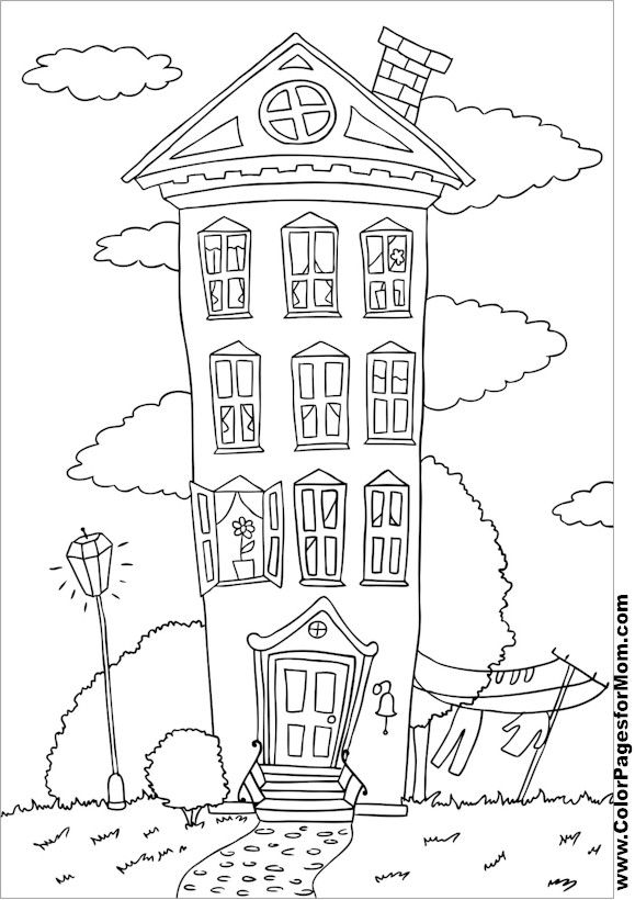 579x820 House Coloring Page 20 Free Sample Join Fb Grown Up Coloring