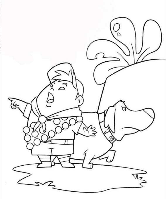 567x681 Up Coloring Pages Russell And The Dog Coloring Page. Up House