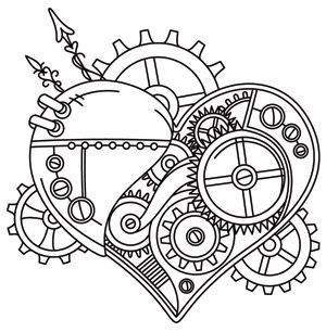 300x306 Steampunk Heart Urban Threads Unique And Awesome Embroidery