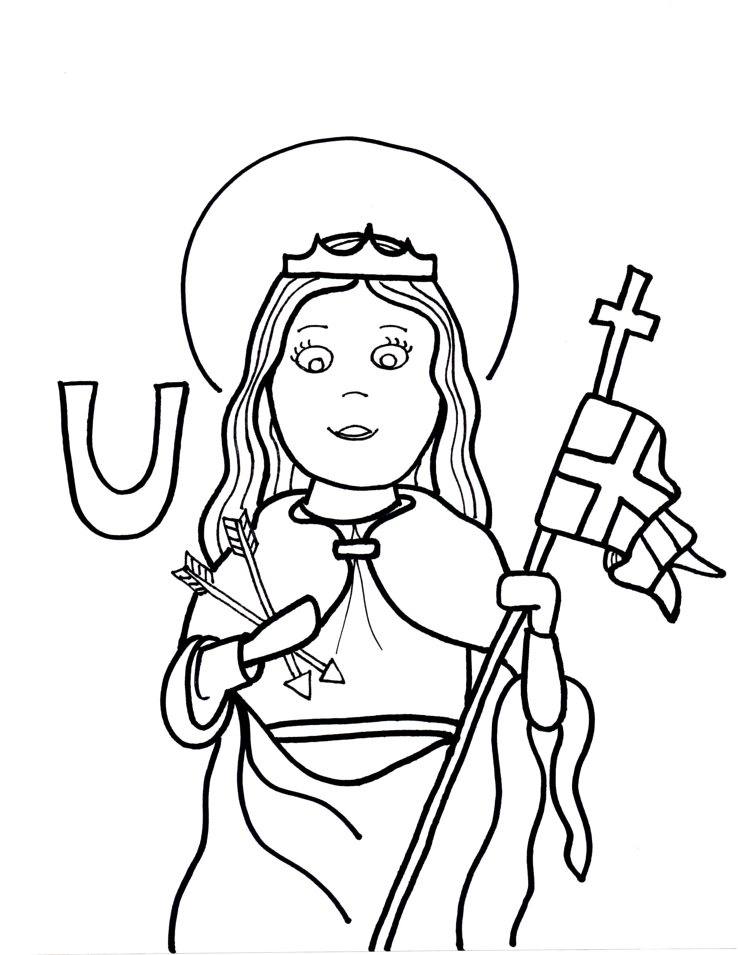 2550x3300 U Is For St. Ursula Saints To Color