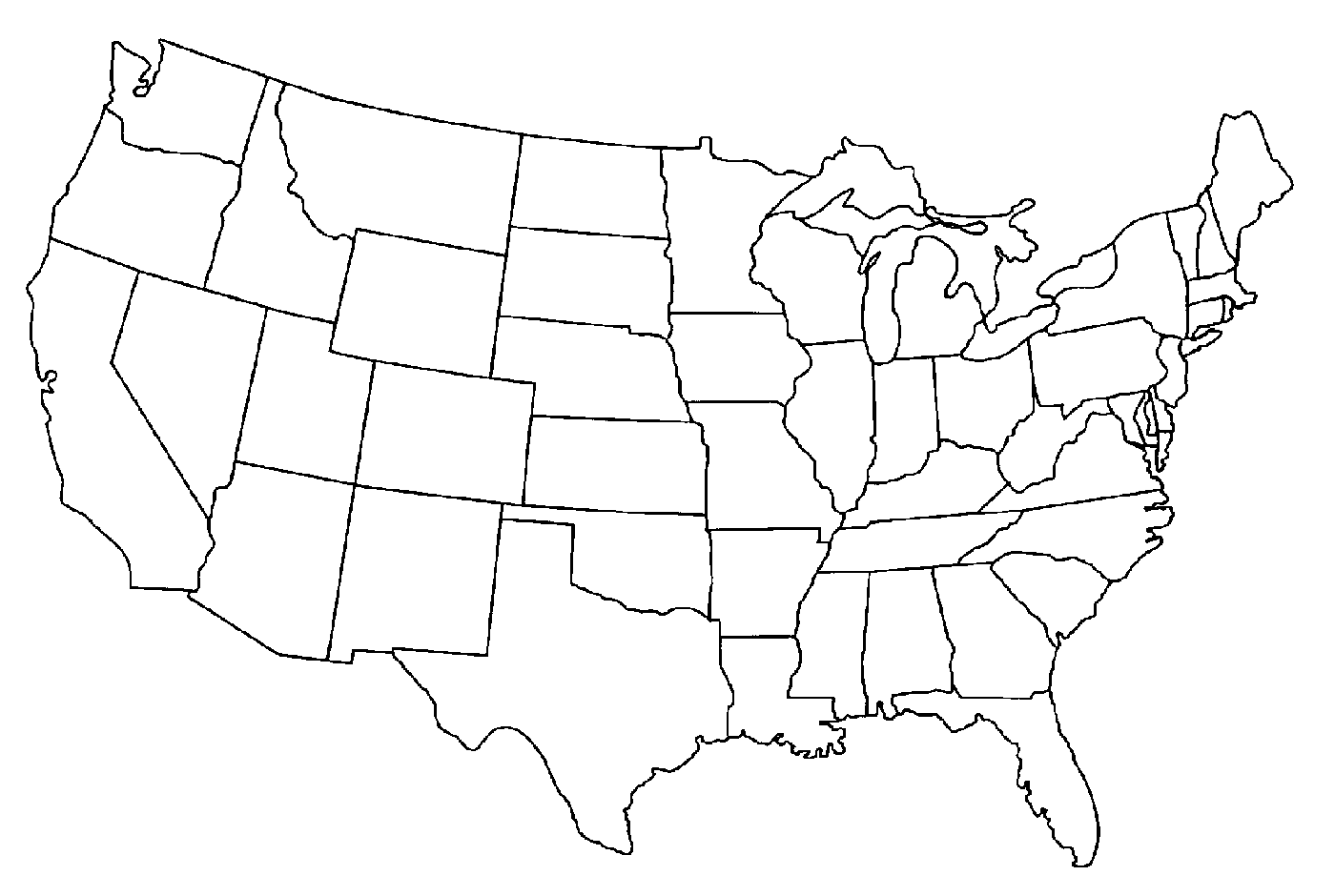 Us Map Coloring Page