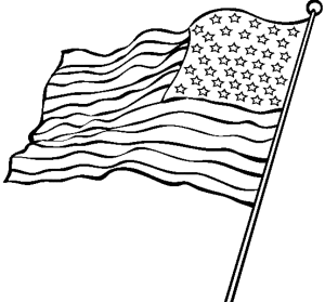 300x279 Realistic American Flag Coloring Page Kids Colouring Pages