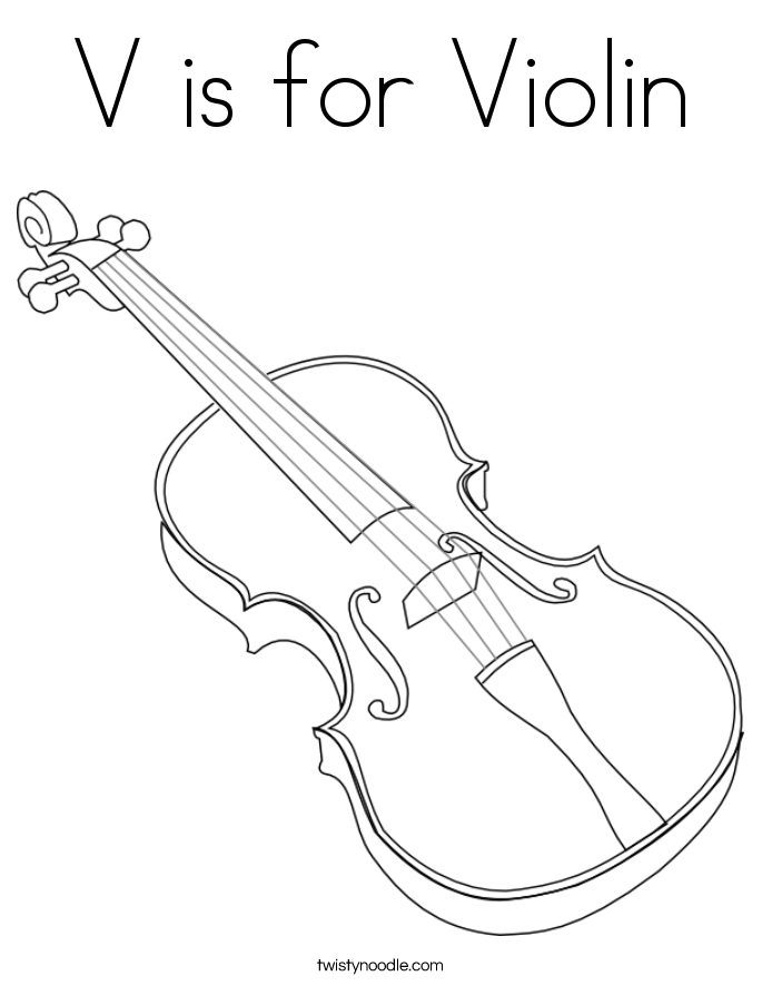 685x886 V Is For Violin Coloring Page