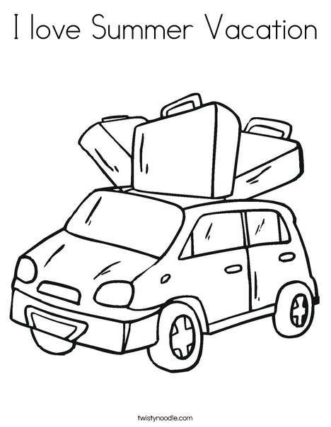 468x605 I Love Summer Vacation Coloring Page