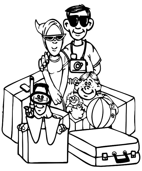 600x723 Joint Family On Vacation Coloring Pages Batch Coloring