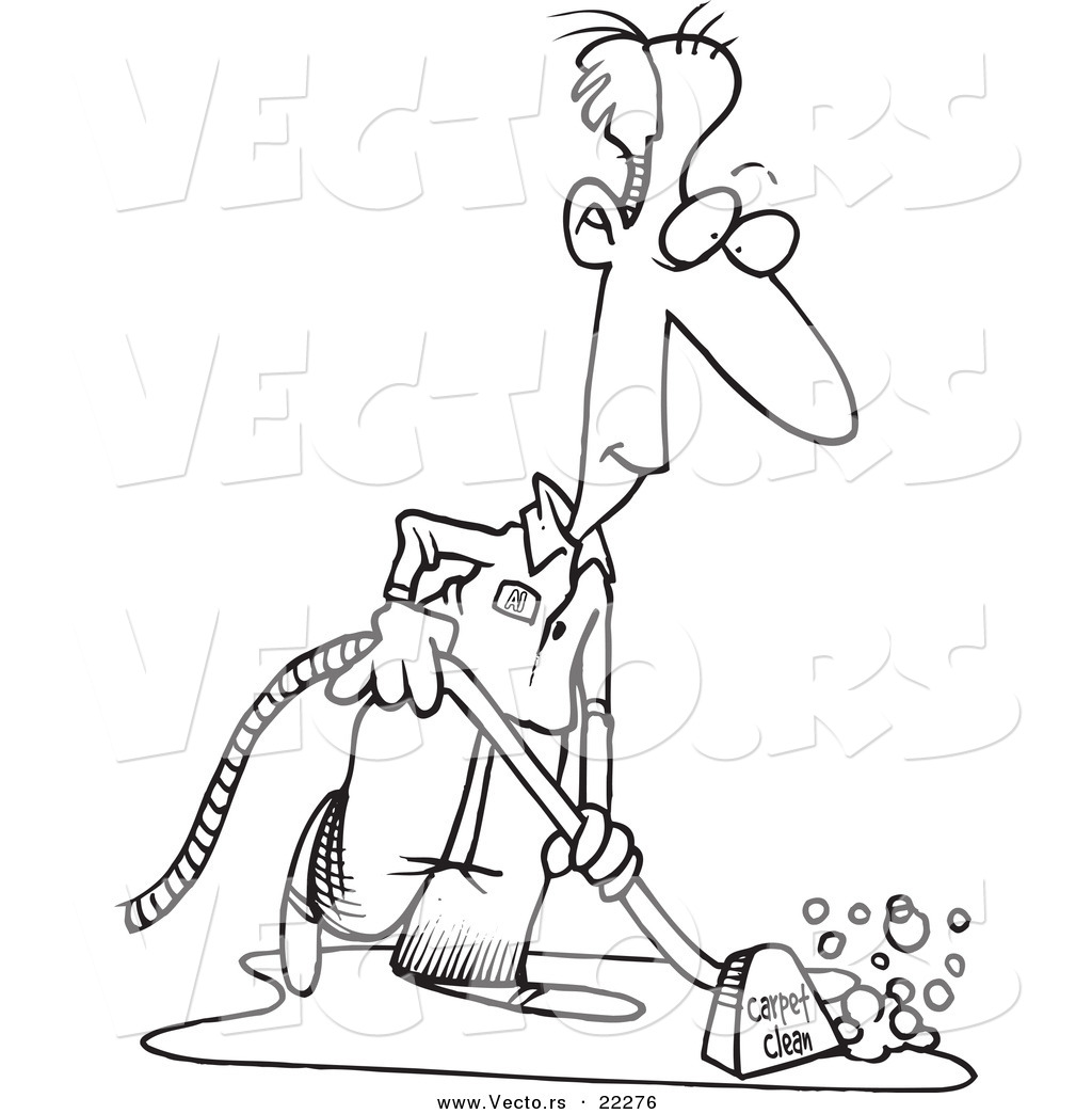 1024x1044 Vector Of A Cartoon Carpet Cleaner