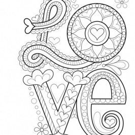 Valentine Adult Coloring Pages