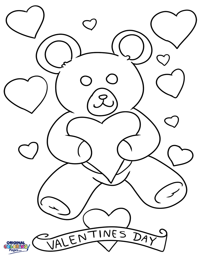 815x1056 Valentine Bear Coloring Pages