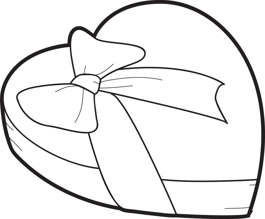 1024x848 Free, Printable Heart Shaped Candy Box Valentine's Day Coloring
