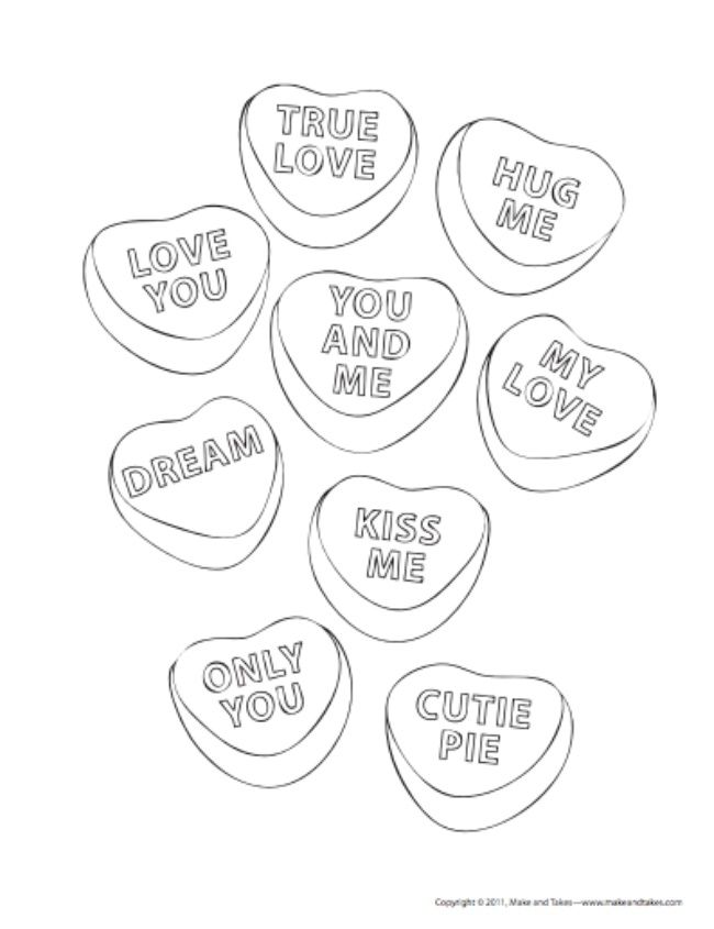 650x845 Valentine Candy Hearts Coloring Pages 10 Free Valentine Coloring