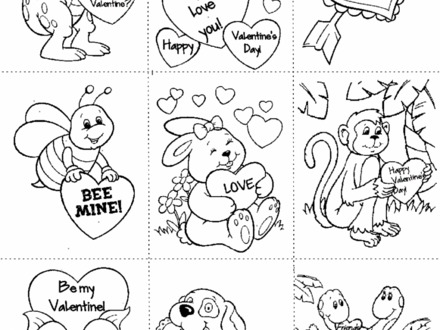 Valentine Card Coloring Pages