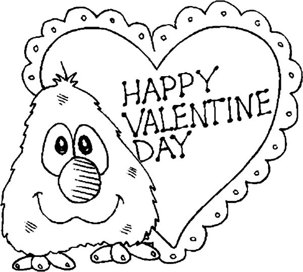 600x539 Little Elmo Say Happy Valentine's Day Folks Coloring Page