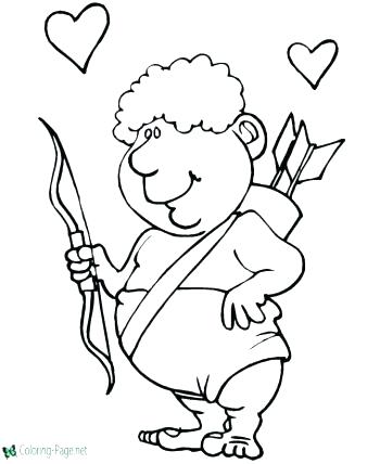 350x428 Cupid Coloring Page Cupid Coloring Sheets Valentines Coloring