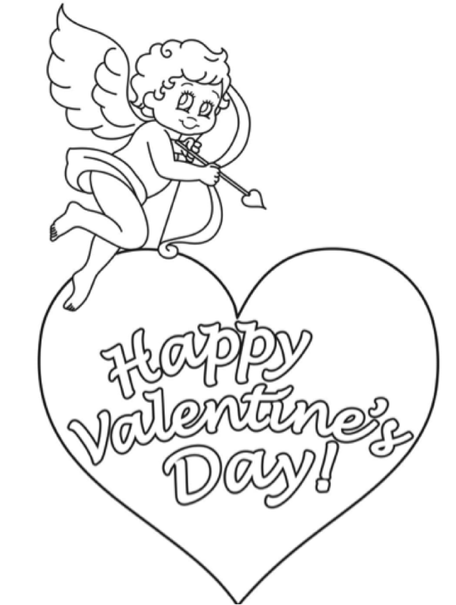 659x874 Valentine's Day Cupid Coloring Page Amp Coloring Book