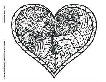 350x270 Heart Coloring Pages For Valentine's Day! By Rachel Lynette Tpt