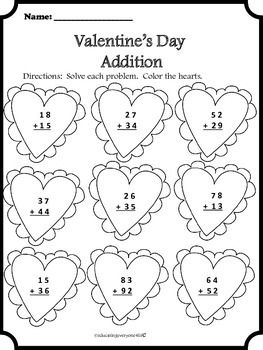 263x350 First Grade Valentine Math Worksheets