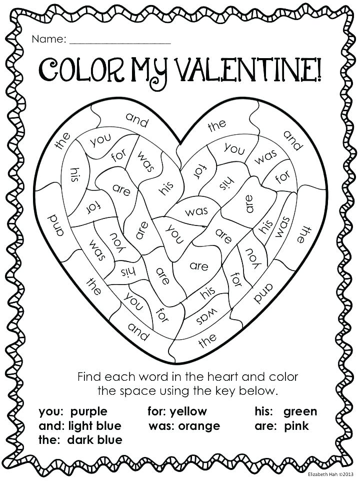 720x960 Color By Numbers Math Worksheets Valentine Color By Number