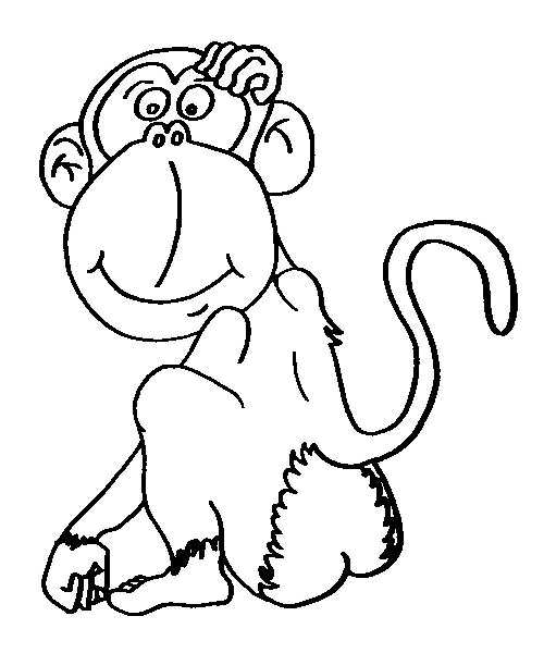 500x600 Monkey Coloring Pages 2